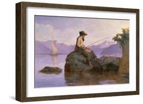Fishing-François-Louis David Bocion-Framed Giclee Print
