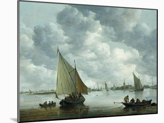 Fishingboat in an Estuary, 1655-Jan Van Goyen-Mounted Giclee Print