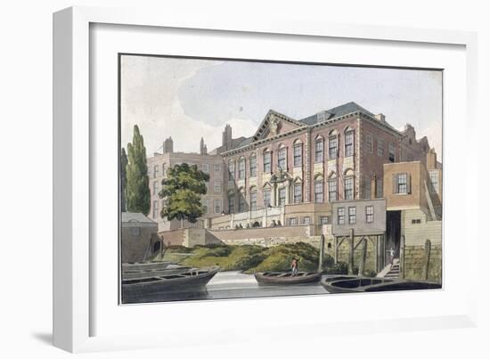 Fishmongers' Hall from the River Thames, London, C1810-George Shepherd-Framed Giclee Print