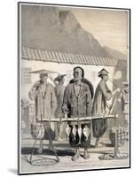 Fishmongers, Victoria Street, Hong Kong, China, 19th Century-M & N Hanhart-Mounted Giclee Print