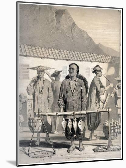 Fishmongers, Victoria Street, Hong Kong, China, 19th Century-M & N Hanhart-Mounted Giclee Print