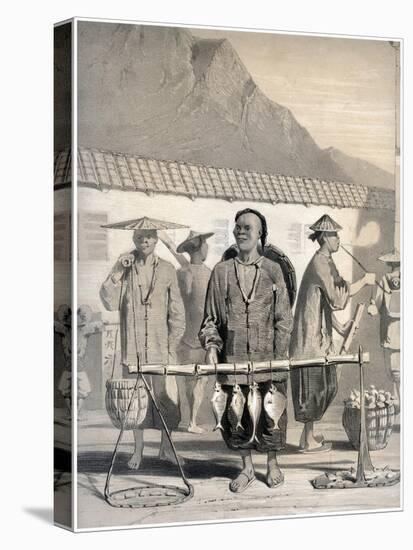 Fishmongers, Victoria Street, Hong Kong, China, 19th Century-M & N Hanhart-Stretched Canvas