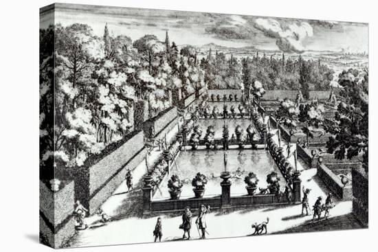 Fishponds at Villa D'Este, Tivoli, from "Le Fontane" by Giovanni Battista Falda, Published by 1689-Giovanni Francesco Venturini-Stretched Canvas