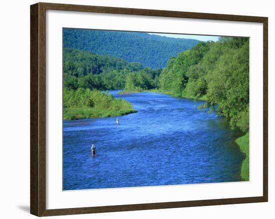 Fishs Eddy Stream, Man Fly Fishing-Barry Winiker-Framed Photographic Print