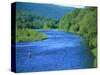 Fishs Eddy Stream, Man Fly Fishing-Barry Winiker-Stretched Canvas