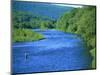 Fishs Eddy Stream, Man Fly Fishing-Barry Winiker-Mounted Photographic Print