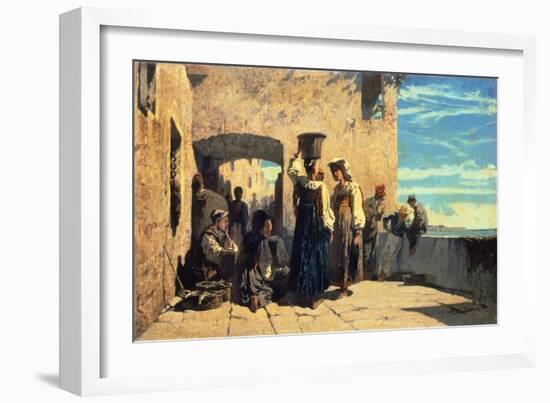 Fishwives in Lerici, 1860-Telemaco Signorini-Framed Giclee Print
