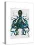 Fishy Blue Octopus-Fab Funky-Stretched Canvas