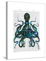 Fishy Blue Octopus-Fab Funky-Stretched Canvas