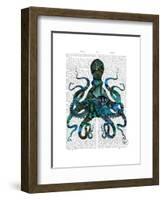 Fishy Blue Octopus-Fab Funky-Framed Art Print