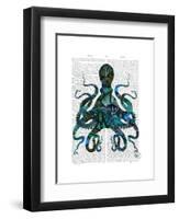 Fishy Blue Octopus-Fab Funky-Framed Art Print