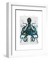 Fishy Blue Octopus-Fab Funky-Framed Art Print