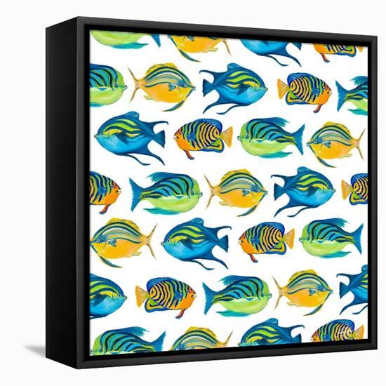 Fishy Pattern-Julie DeRice-Framed Stretched Canvas