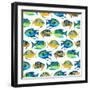 Fishy Pattern-Julie DeRice-Framed Art Print