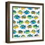 Fishy Pattern-Julie DeRice-Framed Art Print