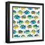 Fishy Pattern-Julie DeRice-Framed Art Print