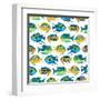 Fishy Pattern-Julie DeRice-Framed Art Print