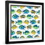 Fishy Pattern-Julie DeRice-Framed Art Print