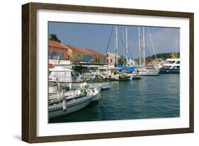 Fiskardo Harbour, Kefalonia, Greece-Peter Thompson-Framed Photographic Print