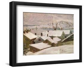 Fiskebackskil in Winter, 1899 (Oil on Canvas)-Carl Wilhelm Wilhelmson-Framed Premium Giclee Print