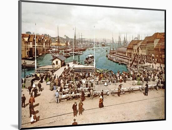 Fisketorget, Bergen, Pub. C.1900-null-Mounted Premium Giclee Print