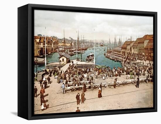 Fisketorget, Bergen, Pub. C.1900-null-Framed Stretched Canvas