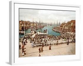 Fisketorget, Bergen, Pub. C.1900-null-Framed Giclee Print