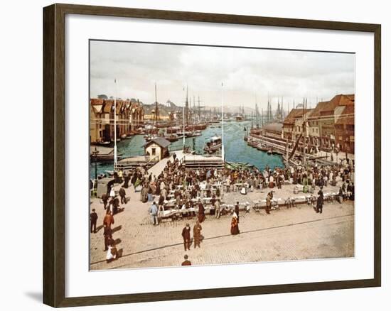 Fisketorget, Bergen, Pub. C.1900-null-Framed Giclee Print