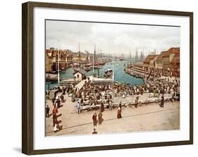 Fisketorget, Bergen, Pub. C.1900-null-Framed Giclee Print