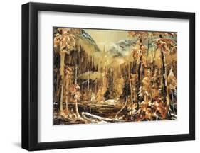 Fisrt Snow in the Laurentian Forest-Jacques Poirier-Framed Art Print