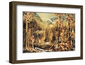 Fisrt Snow in the Laurentian Forest-Jacques Poirier-Framed Art Print