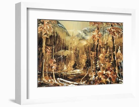 Fisrt Snow in the Laurentian Forest-Jacques Poirier-Framed Art Print