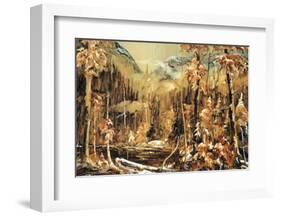 Fisrt Snow in the Laurentian Forest-Jacques Poirier-Framed Art Print