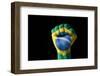 Fist Painted In Colors Of Brazil Flag-vepar5-Framed Photographic Print