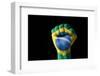 Fist Painted In Colors Of Brazil Flag-vepar5-Framed Photographic Print