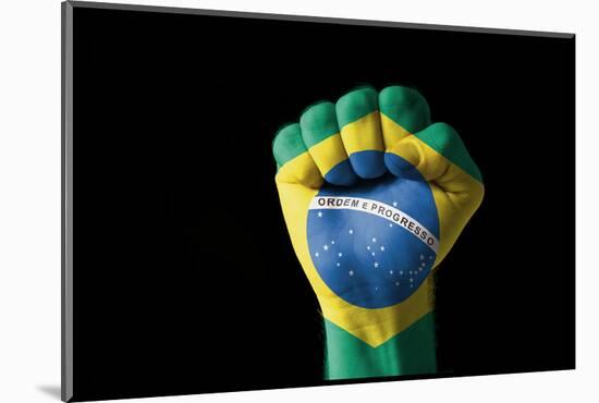 Fist Painted In Colors Of Brazil Flag-vepar5-Mounted Photographic Print