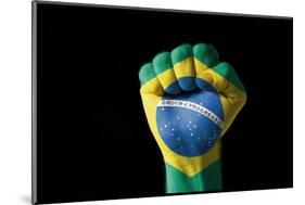 Fist Painted In Colors Of Brazil Flag-vepar5-Mounted Photographic Print