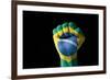 Fist Painted In Colors Of Brazil Flag-vepar5-Framed Photographic Print