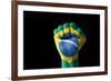 Fist Painted In Colors Of Brazil Flag-vepar5-Framed Photographic Print