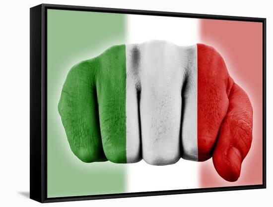 Fist With Italian Flag-macky_ch-Framed Stretched Canvas