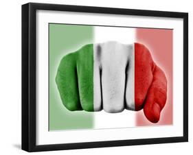 Fist With Italian Flag-macky_ch-Framed Art Print