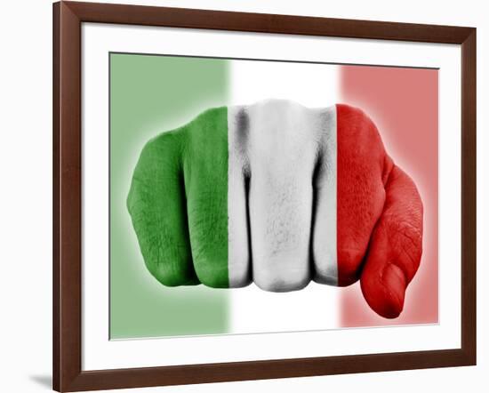 Fist With Italian Flag-macky_ch-Framed Art Print