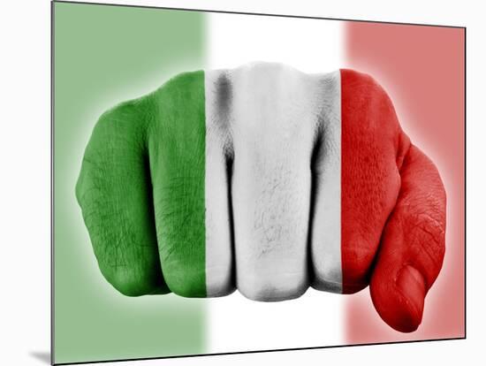 Fist With Italian Flag-macky_ch-Mounted Art Print