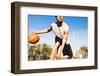 Fit Male Playing Basketball Outdoor-PKpix-Framed Photographic Print