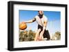 Fit Male Playing Basketball Outdoor-PKpix-Framed Photographic Print