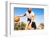 Fit Male Playing Basketball Outdoor-PKpix-Framed Photographic Print
