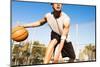 Fit Male Playing Basketball Outdoor-PKpix-Mounted Photographic Print