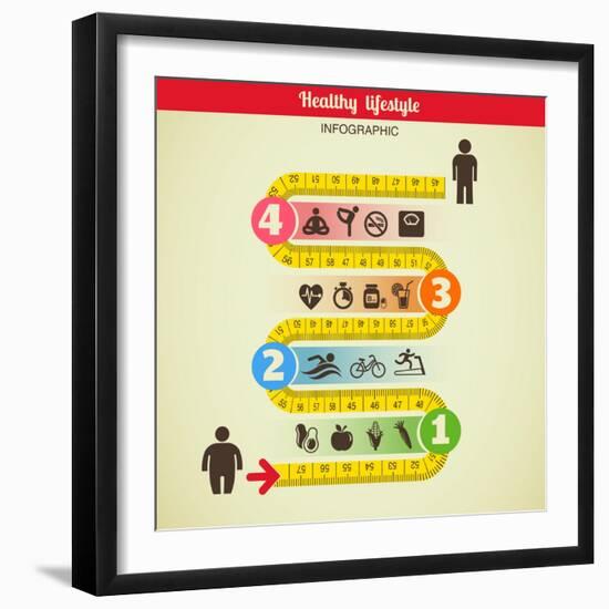 Fitness and Diet Infographic-Marish-Framed Art Print