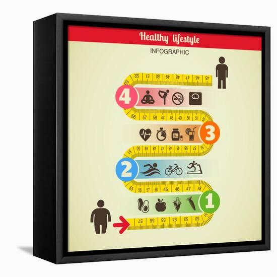 Fitness and Diet Infographic-Marish-Framed Stretched Canvas