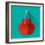 Fitness Design. Gym Icon. Flat Illustration, Graphic-Jemastock-Framed Art Print